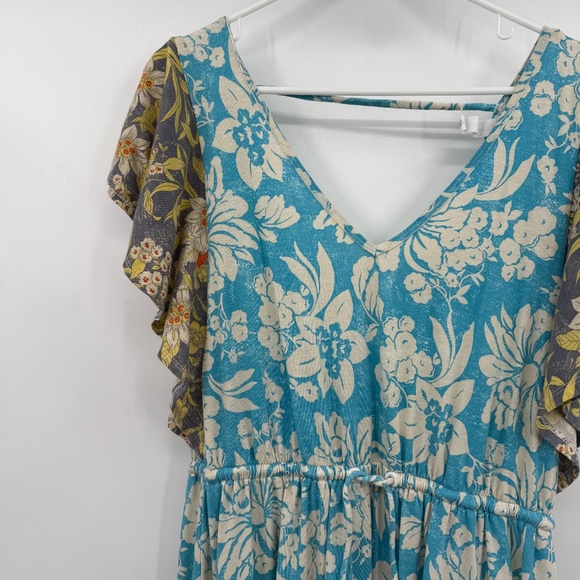 Daily Practice Anthropologie Dress Women Small Blue Gray Boho Peasant Prairie - Picture 2 of 12